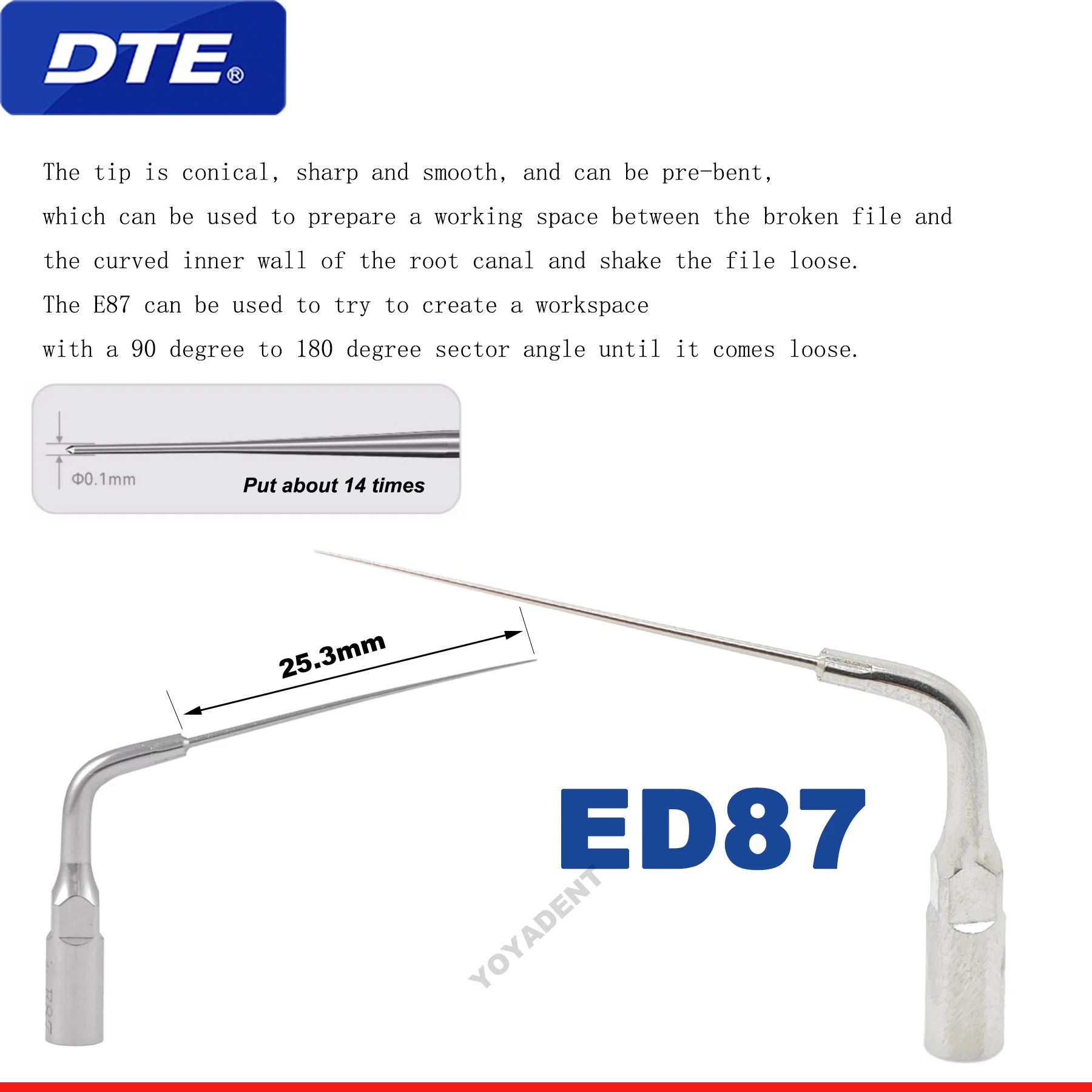 DTE Dental Ultrasonic Scaler Tips Broken File Removal Tips For D600 SATELEC ACTEON NSK with Root Canal Function Scaler