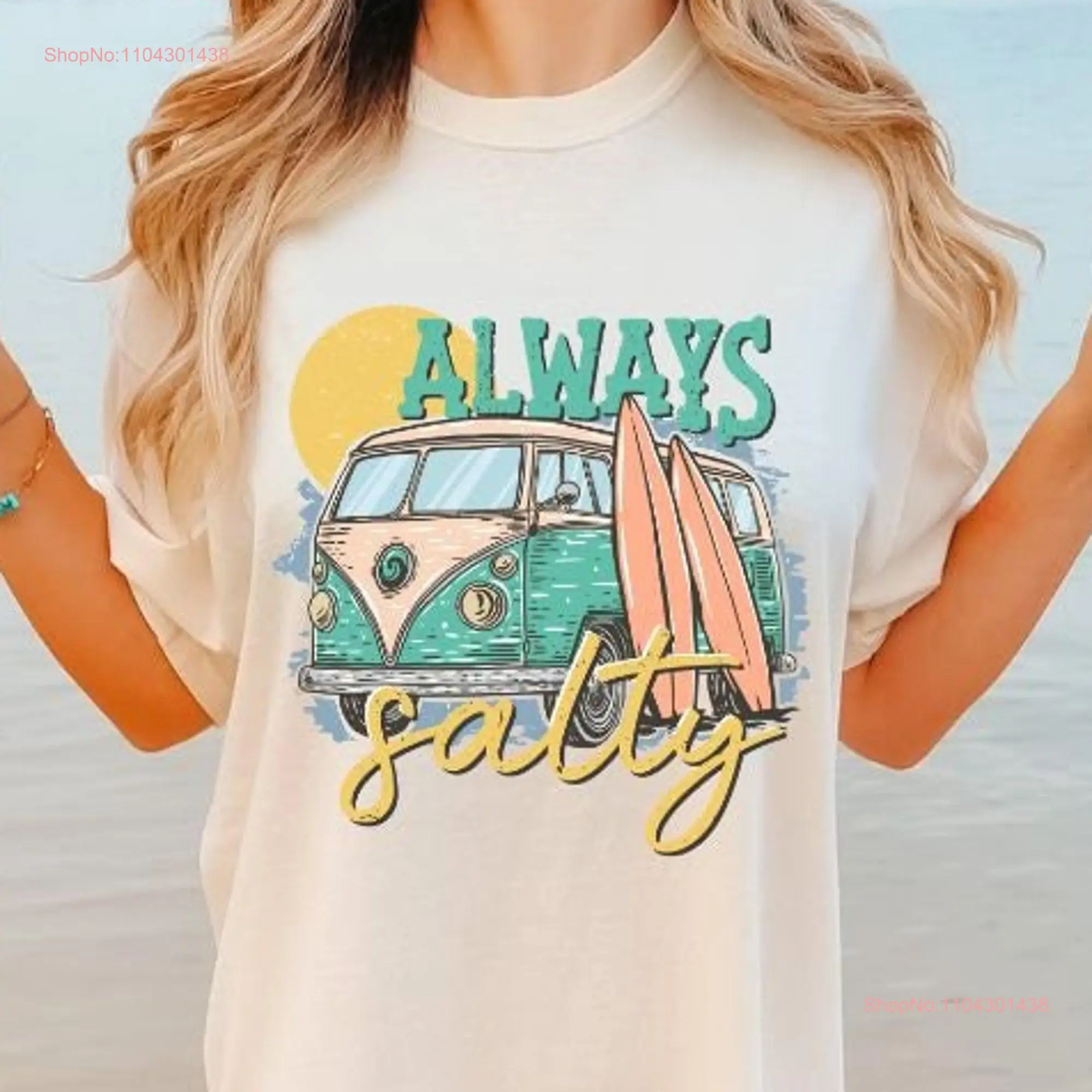 Stay Salty Comfort Colors T Shirt Beach Boho summer Vintage Coastal Cowgirl long or short sleeves