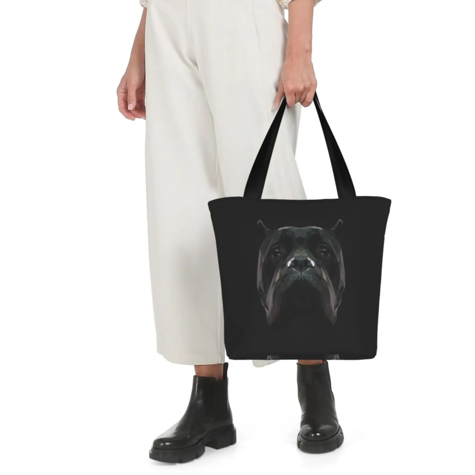 

Funny Shar Pei Dog Tote Bag Single Shoulder Shopping Grocery Bags Oxford Fashion Handbag with Zipper Women Gifts Girls Kids