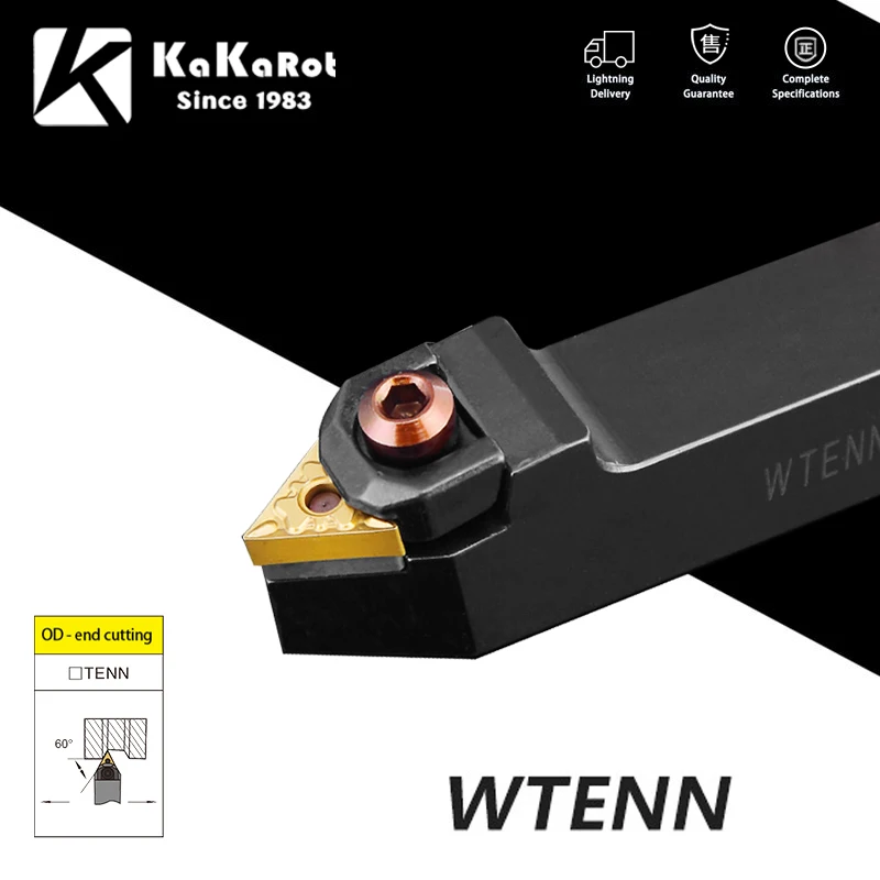 KaKarot uchwyt na narzędzia tokarskie zewnętrzne WTENN1616H16 WTENN2020K16 WTENN2525M16 TNMG1604 wkładki węglikowe tokarka narzędzia skrawające
