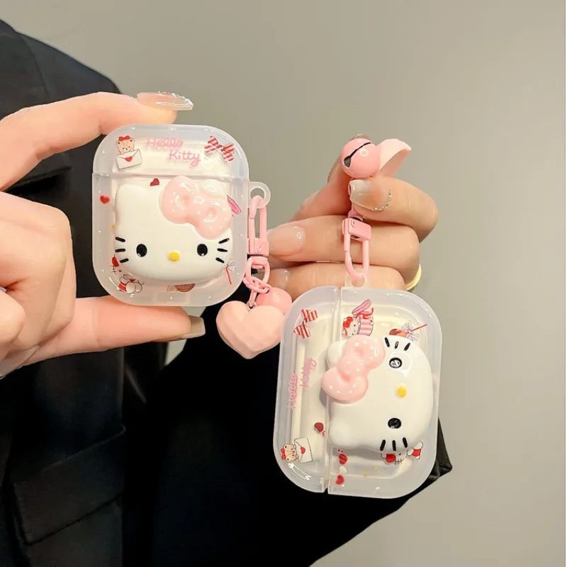 

Защитный чехол Hello Kitty для Apple AirPods 1, 2, 3, 4, чехол для Bluetooth-наушников, подходит для AirPods Pro 2, с брелоком для ключей