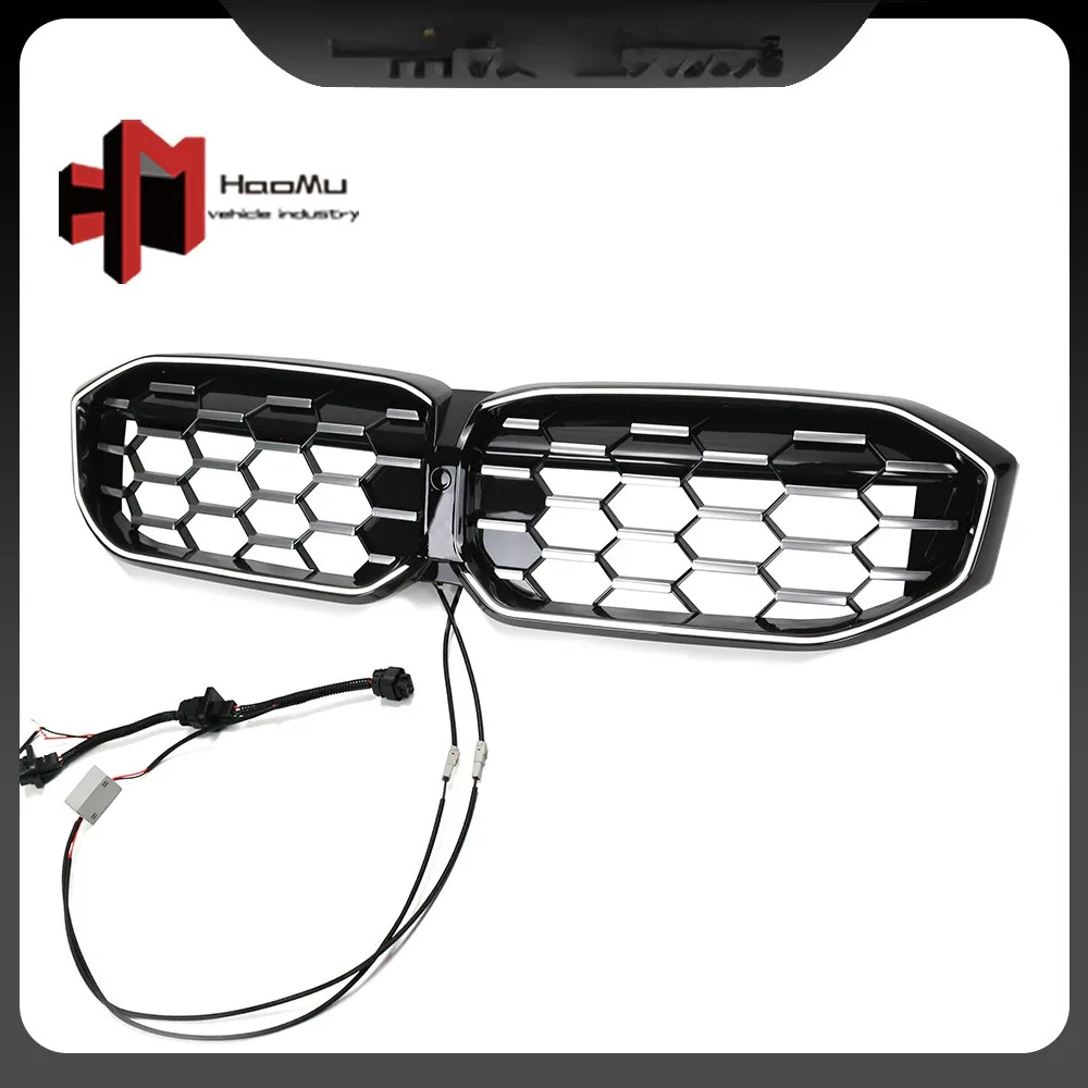 For BMW 23 new 3 Series grille modified with semi silver starry LED, illuminated grille G28