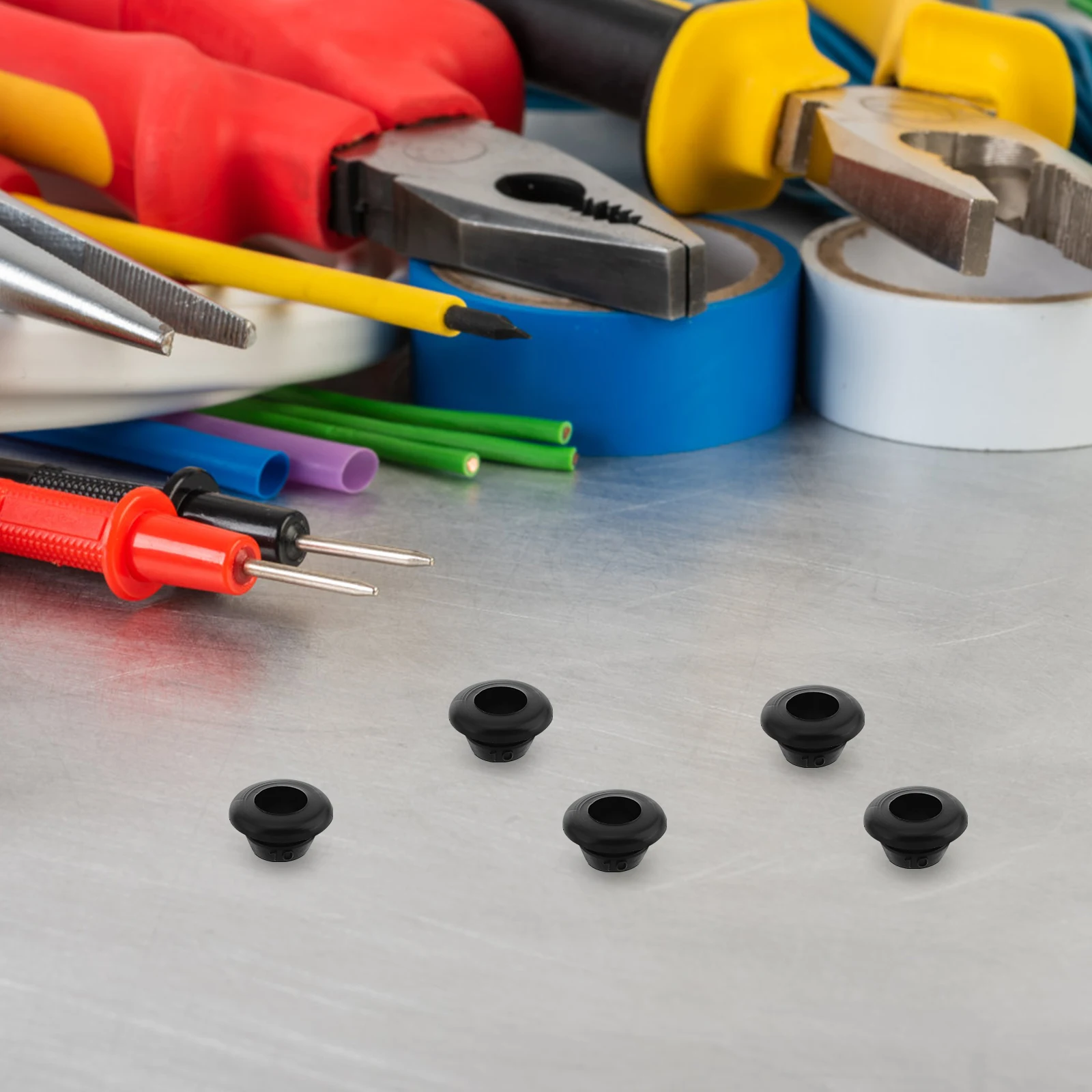 

60pcs Guard Coil Cable Hole Cover Single Sided Rubber Grommet Washer Flexible Ring Railing Durability Safety Reliable Wiring