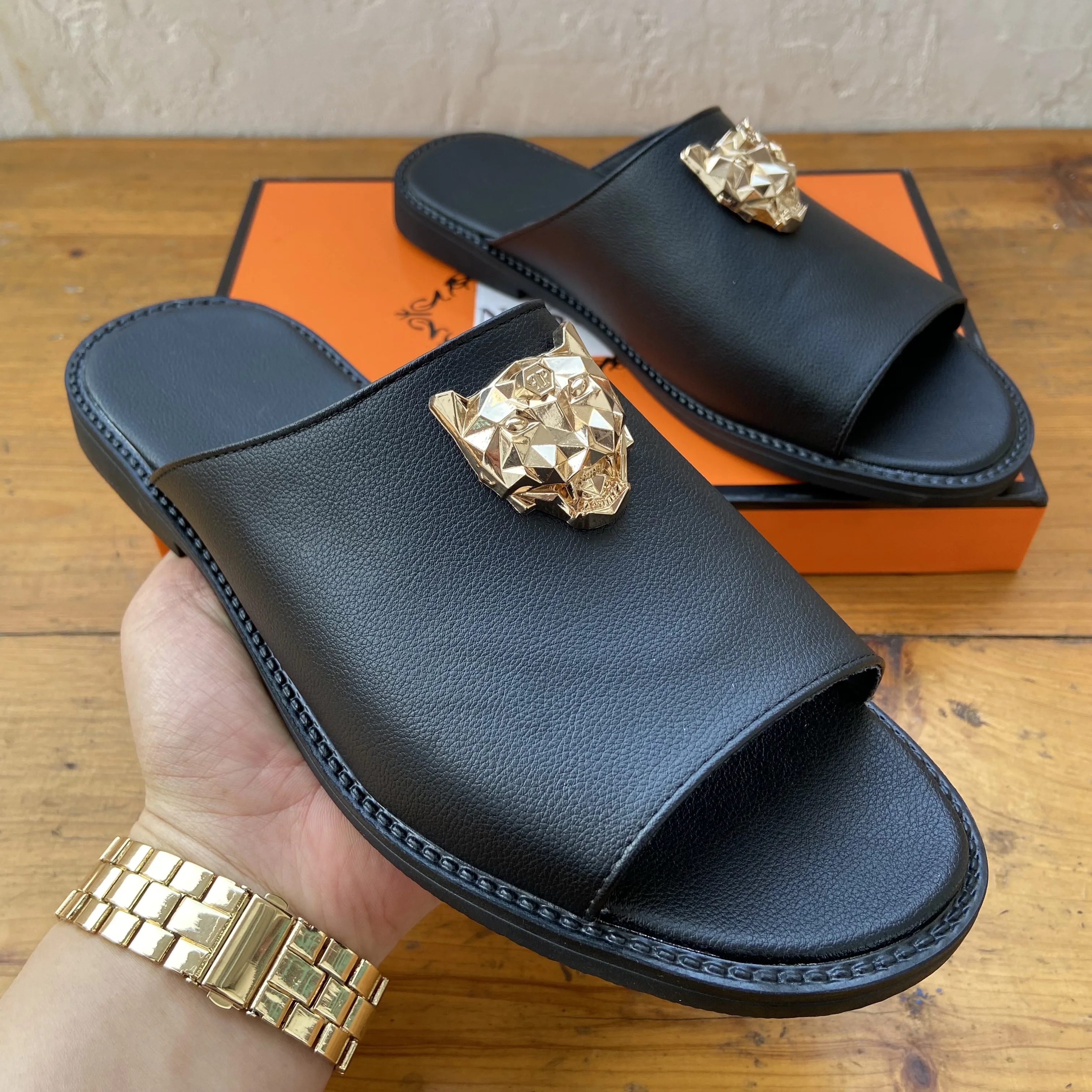 

mens slides designer brand luxury casual slippers for man original outdoor indoor house slippers man