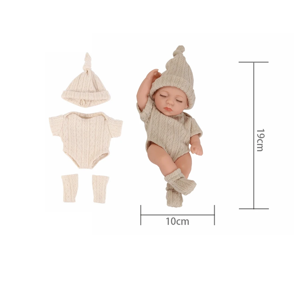 Doll Clothes for 8Inch 20cm Baby Dolls DIY Doll Accessories for Reborn Baby Dolls Sweater Jumpsuit Clothes for Mini Newborn Doll