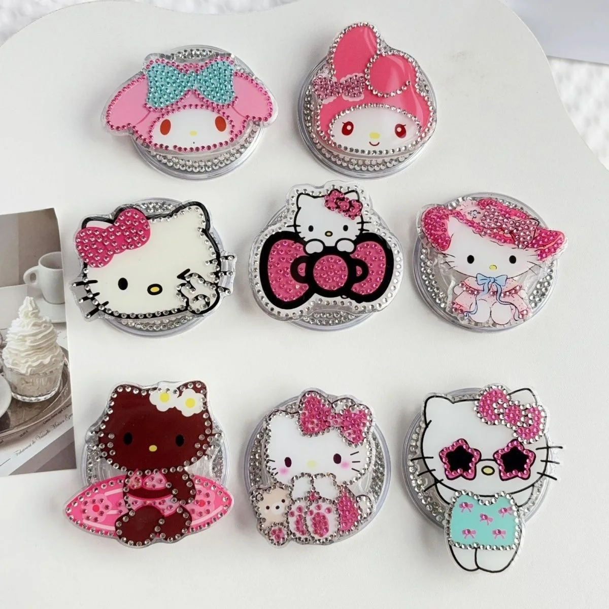 

Корейский милый 3D лук с мультяшным бриллиантом для Magsafe Griptok, держатель для телефона, подставка для кольца на палец, поддержка IPhone 17, кронштейн для девочек Promax