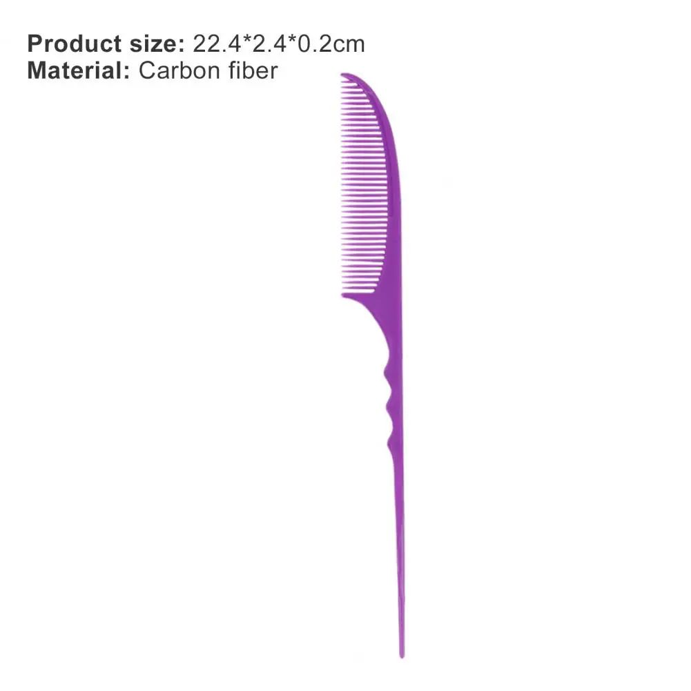 22.4cm Haircut Comb Flexible Long-lasting Thickened Carbon Hair Comb Pointed Tail Fine-Tooth Hair Styling Comb For Hair Salon