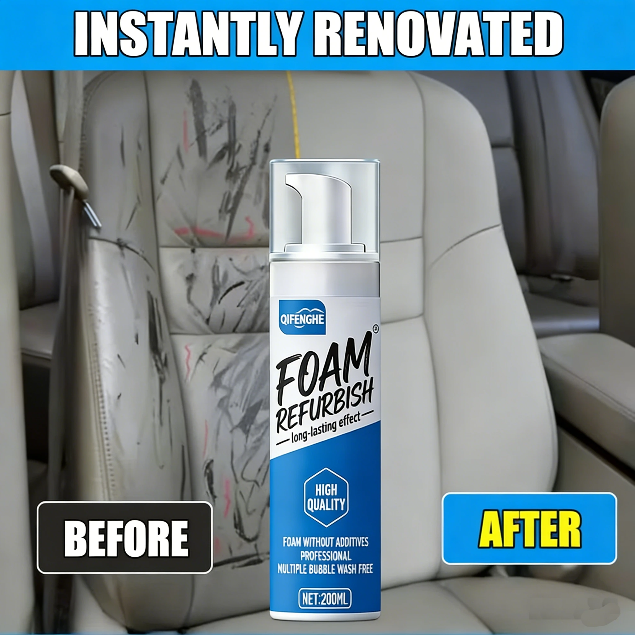 Auto-Innenraum-Schaumreiniger, Mehrzweck-Schaumreinigungsspray für Autopflege – Detail 3