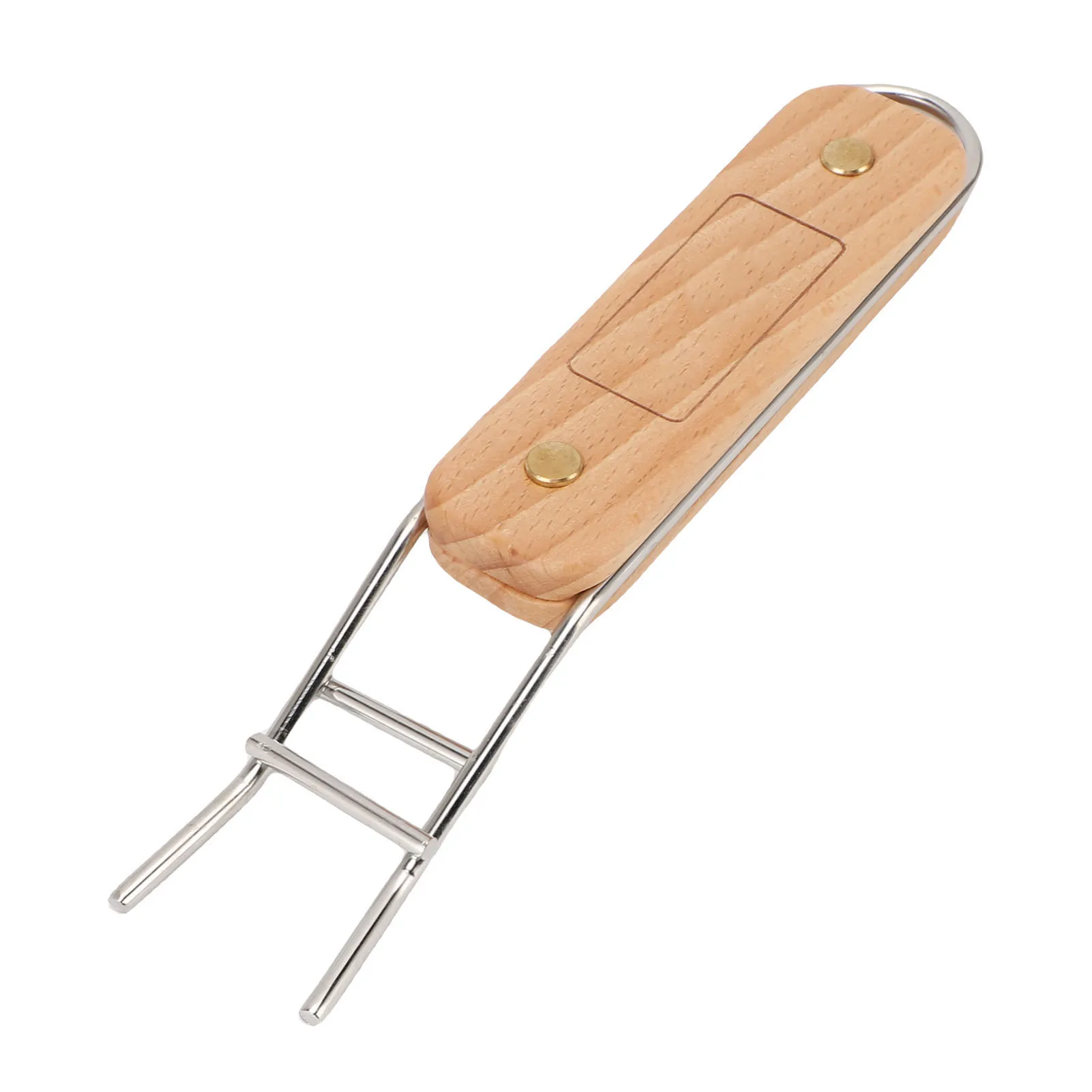 BBQ Grill Lifter Stainless Steel Anti Scald Clip Wooden Handle Anti Slip Multifunctional Grill Lifter for Camping BBQ grill fork