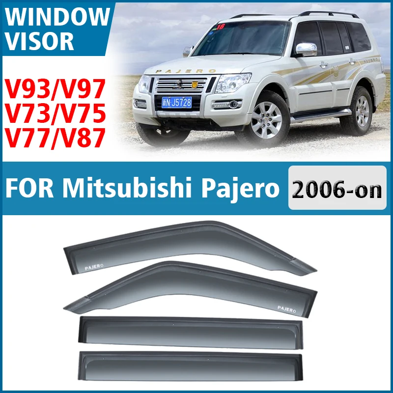 

FOR Mitsubishi Pajero V73 V87 V93 V97 V75 V77 Window Visor Rain Guard Windows Rain Cover Deflector Awning Shield Vent Guard