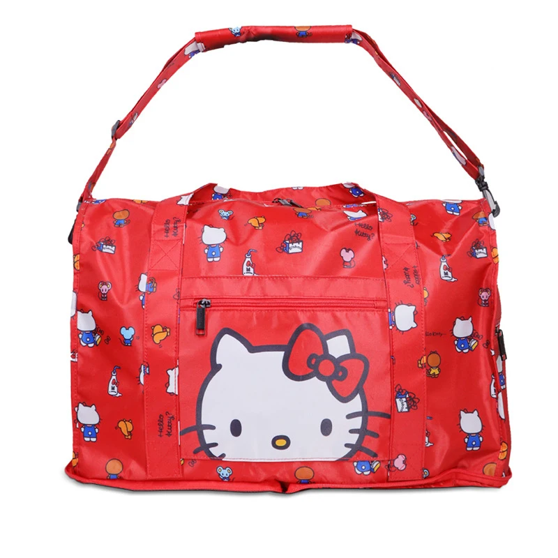 Sanrio Kawaii Anime Hello Kitty Y2K Print Duffel Bag Cute Cartoon Organizer Bag Large Capacity Travel Clothes Foldable Bag Gifts