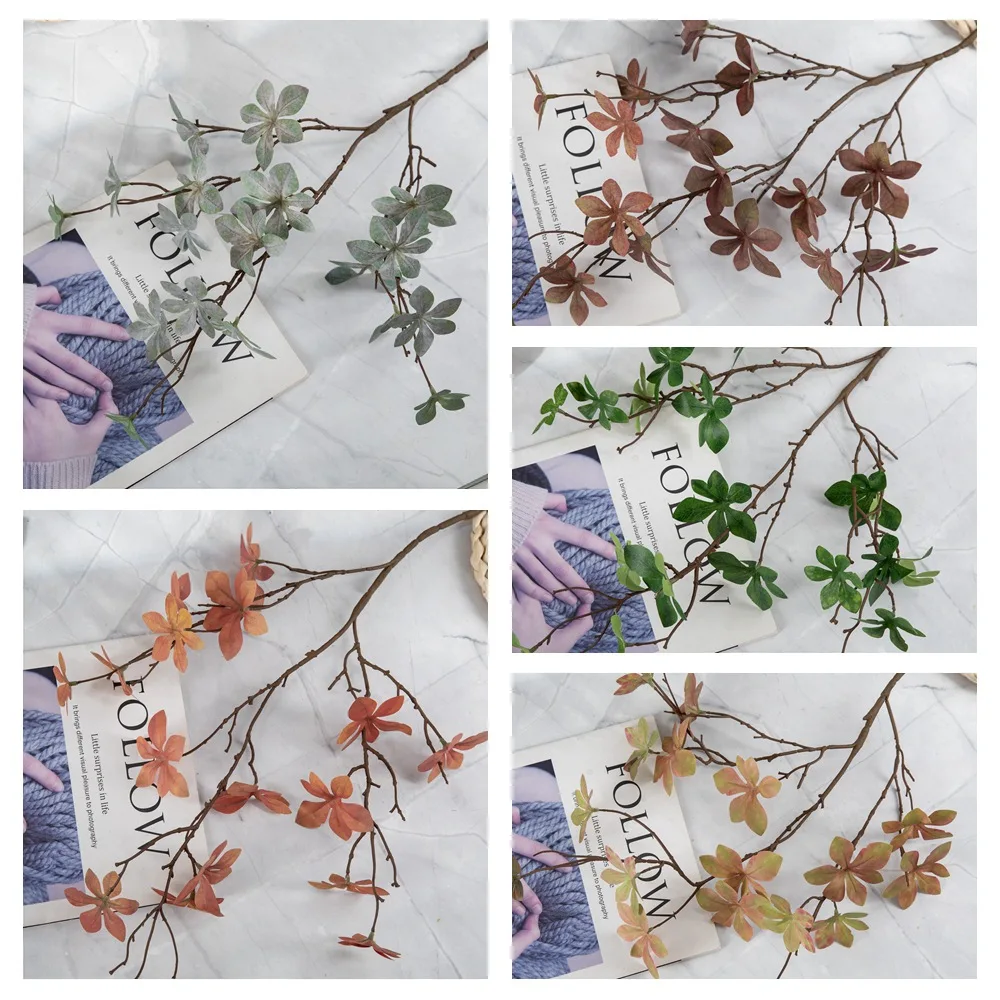Artificial Plants Hawaiian Golden Dragon Leaf Simulation Flower Home Living Room Table Center Decor Wedding Layout Flowers