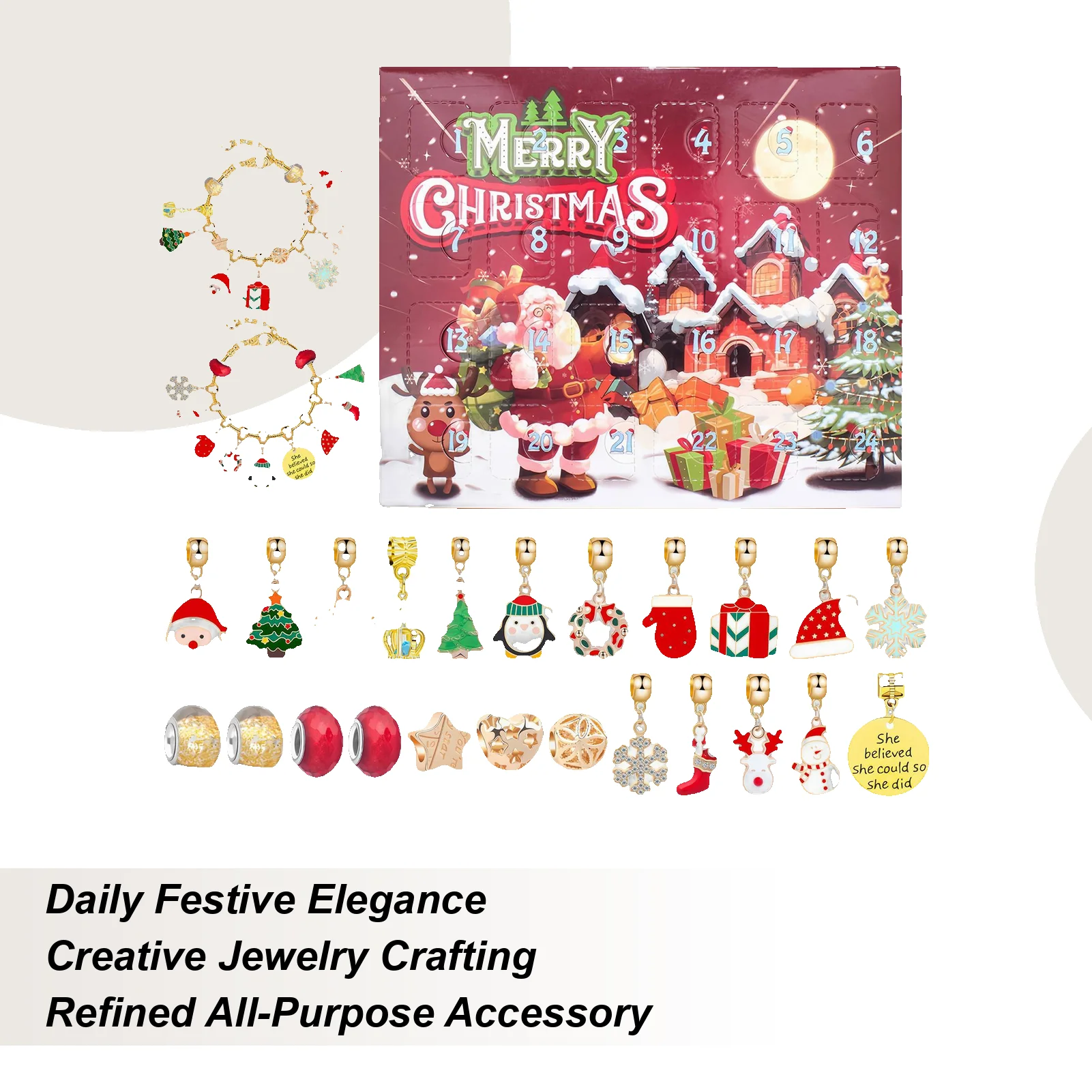 Jewelry Making Advent Calendar - Рождественский браслет из бисера Адвент-календарь 24