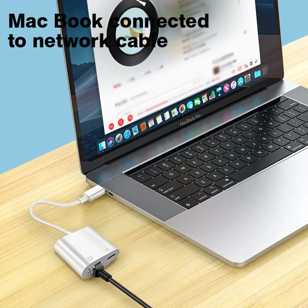 بطاقة شبكة Byscoon من النوع C إلى منفذ RJ45 PD شحن محول إيثرنت محول OTG اتصال مستقر للهاتف المحمول والكمبيوتر اللوحي