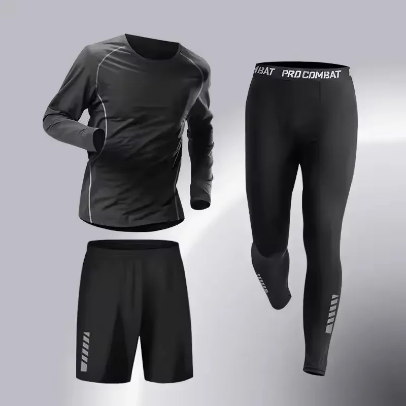 

Workout Sports Suit Men's Running Training Clothes Fitness Clothes Spring 1-3 PCS Running Quick-drying Sports Sets Mens Clothes