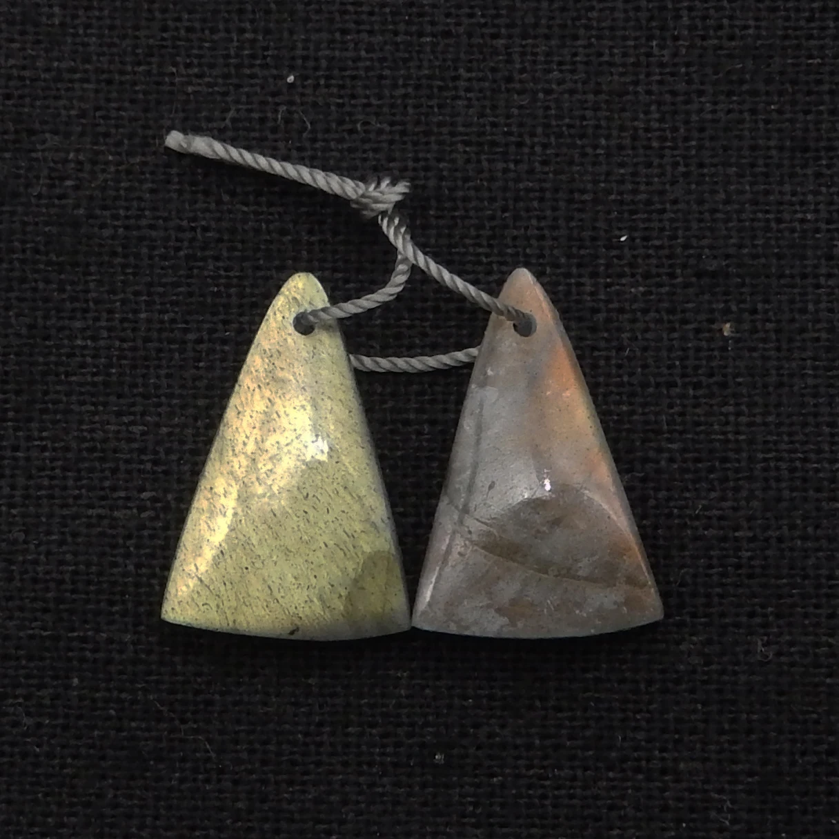 Natural Labradorite Triangular shape Earring Beads Pair For Women,Fashion DIY Earring Semiprecious Stone Jewelry Earring