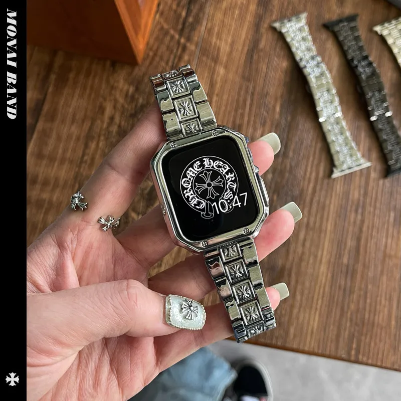 

Gothic Cross Link Bracelet Metal Band for Apple Watch Ultra 2 49mm 46mm 45mm 44mm Punk Style Strap for iWatch Series 11 10 9 8 M