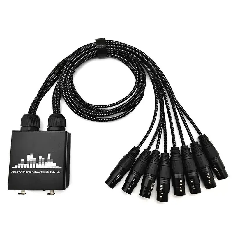 Multi‑Port XLR Network Audio Extender Adapter AV Signal Transmitter For Microphone Stage Speaker Laptop