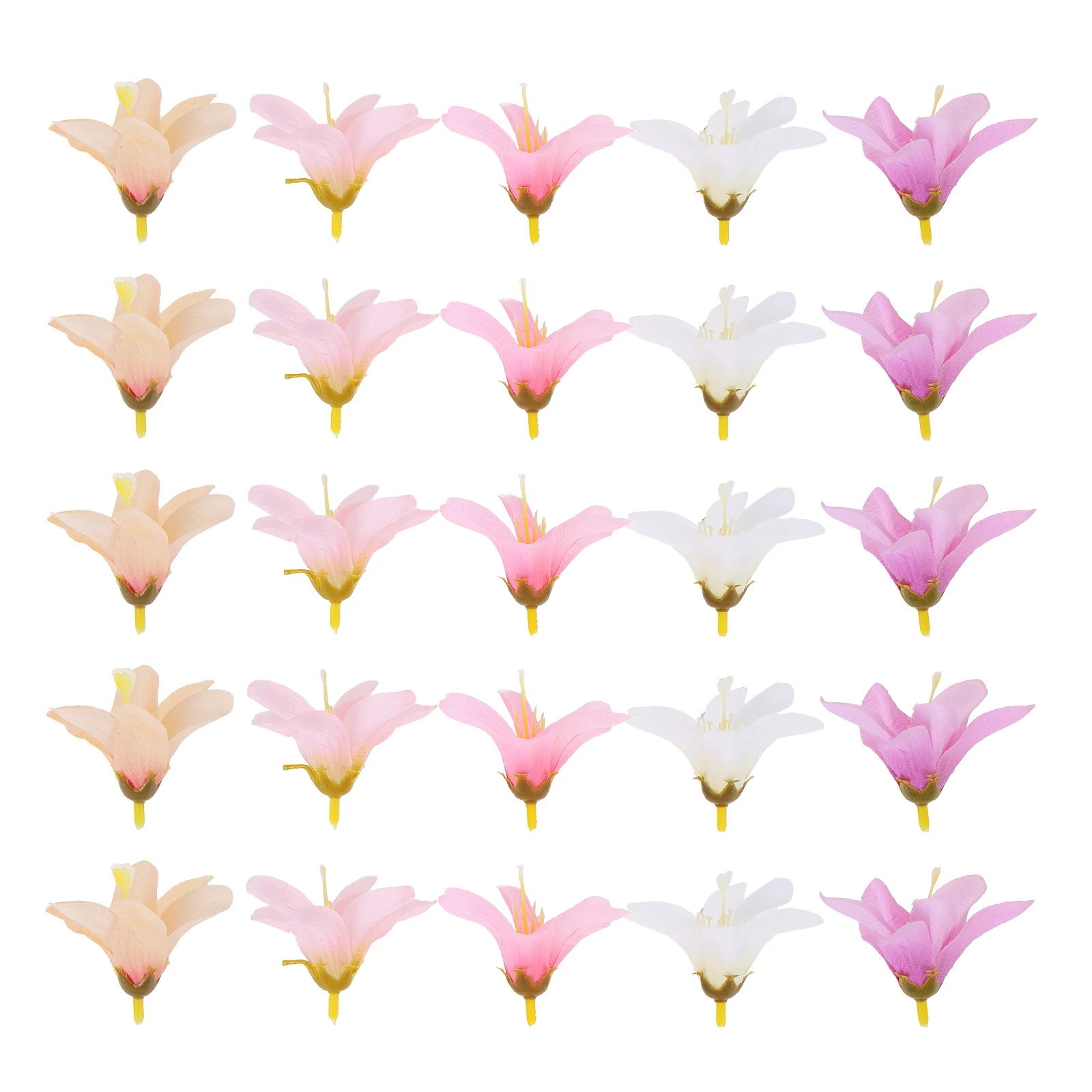 

30Pcs Artificial Lily Flower Heads Realistic Fake Lilies Wedding Table Centerpieces Hair Clips Hawaiian Decor DIY Crafts