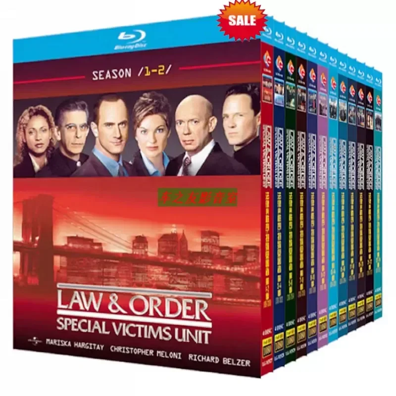 Blu-ray High Definition American Drama Law and Order Special Victims Unit Season 1 to 24 BD Disc Box Set of 48