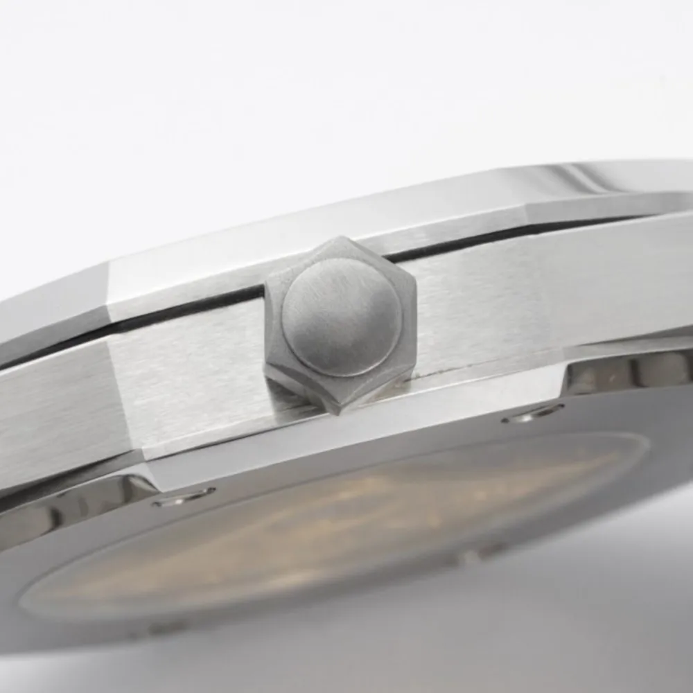 41 مللي متر الرجال اليابان حركة الفولاذ المقاوم للصدأ ساعة مصمم شعار العلامة التجارية الفاخرة مقاوم للماء التلقائي 15400 ساعات المعصم الميكانيكية