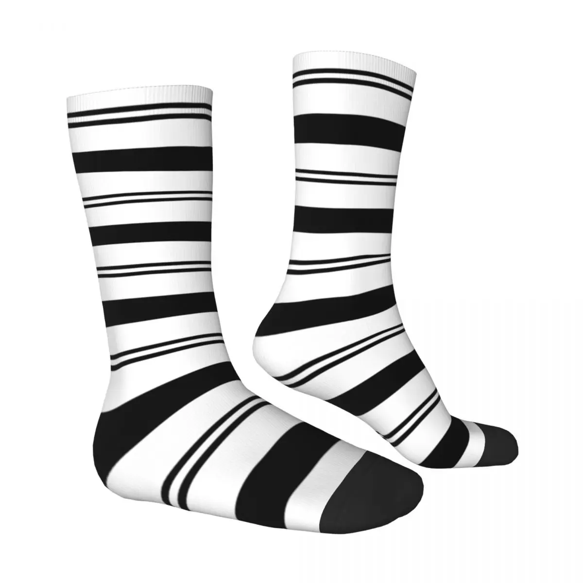 Calcetines para hombre y a rayas adulto, medias góticas, antideslizantes, transpirables, para monopatín, color blanco y negro, para invierno