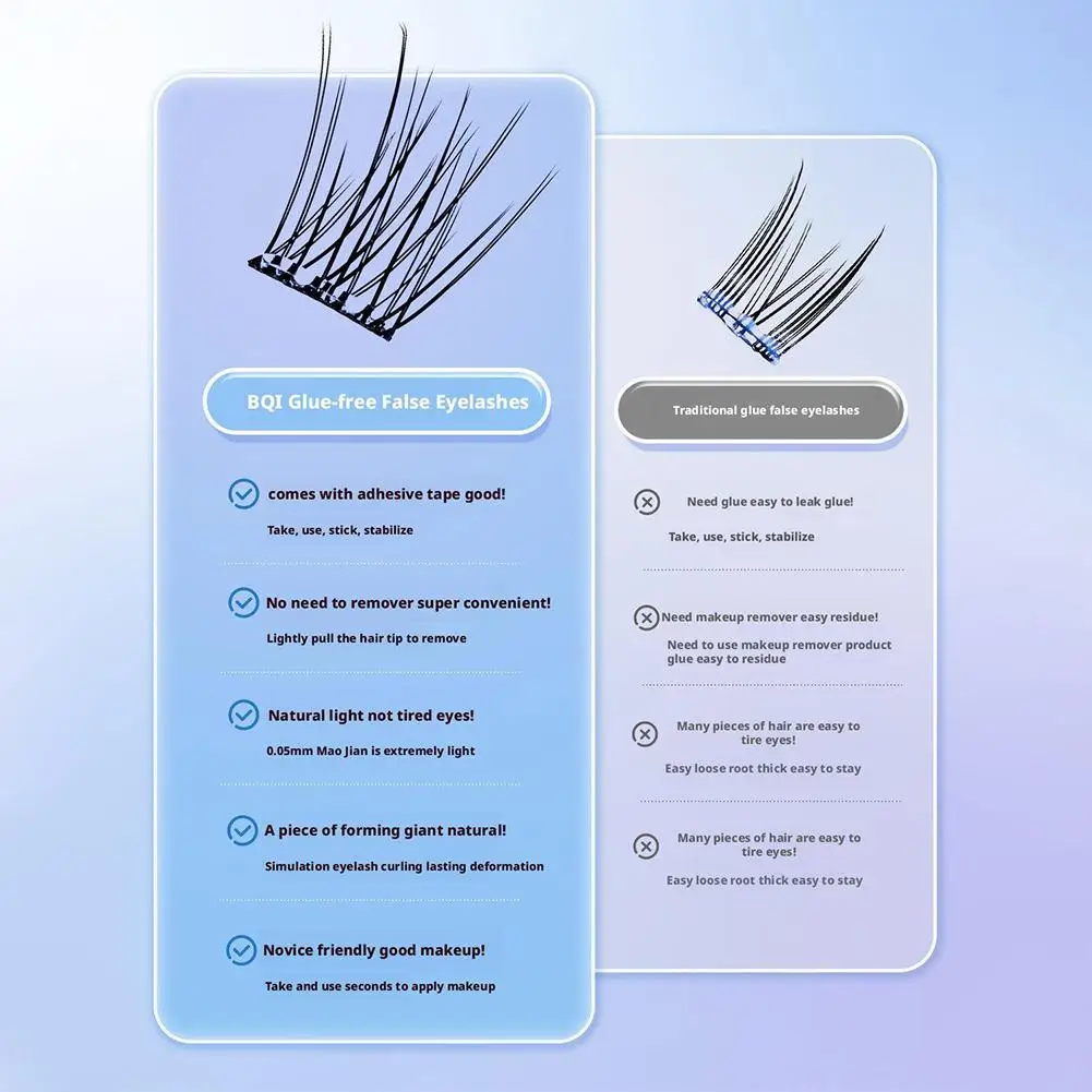 Faux-cils légers sans colle, 8 Styles, boucles C naturelles, auto-adhésifs, faciles à appliquer pour les débutants, Style coréen