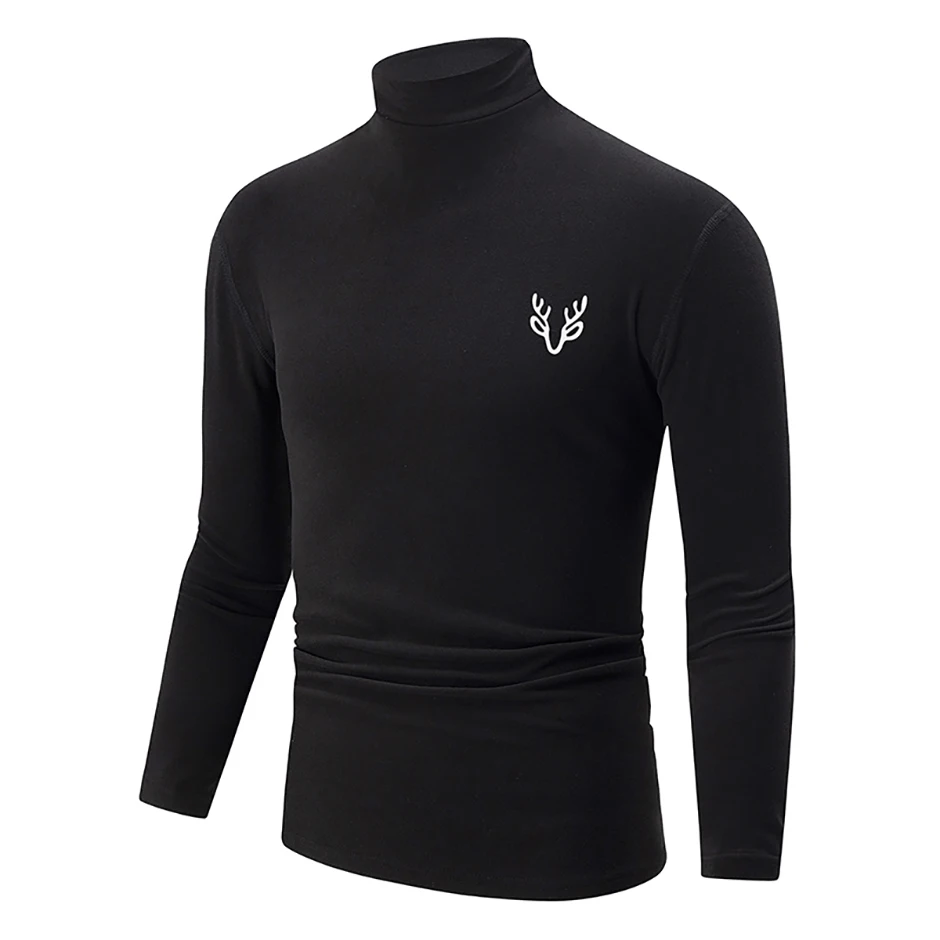 3/1 Stück Herren Herbst- und Winter-T-Shirt in Uni-Farbe mit halbhohem Kragen, lässig, einfach, warm, langärmelig, für junge Männer, Übergröße, Basic-Oberteil – Detail 14