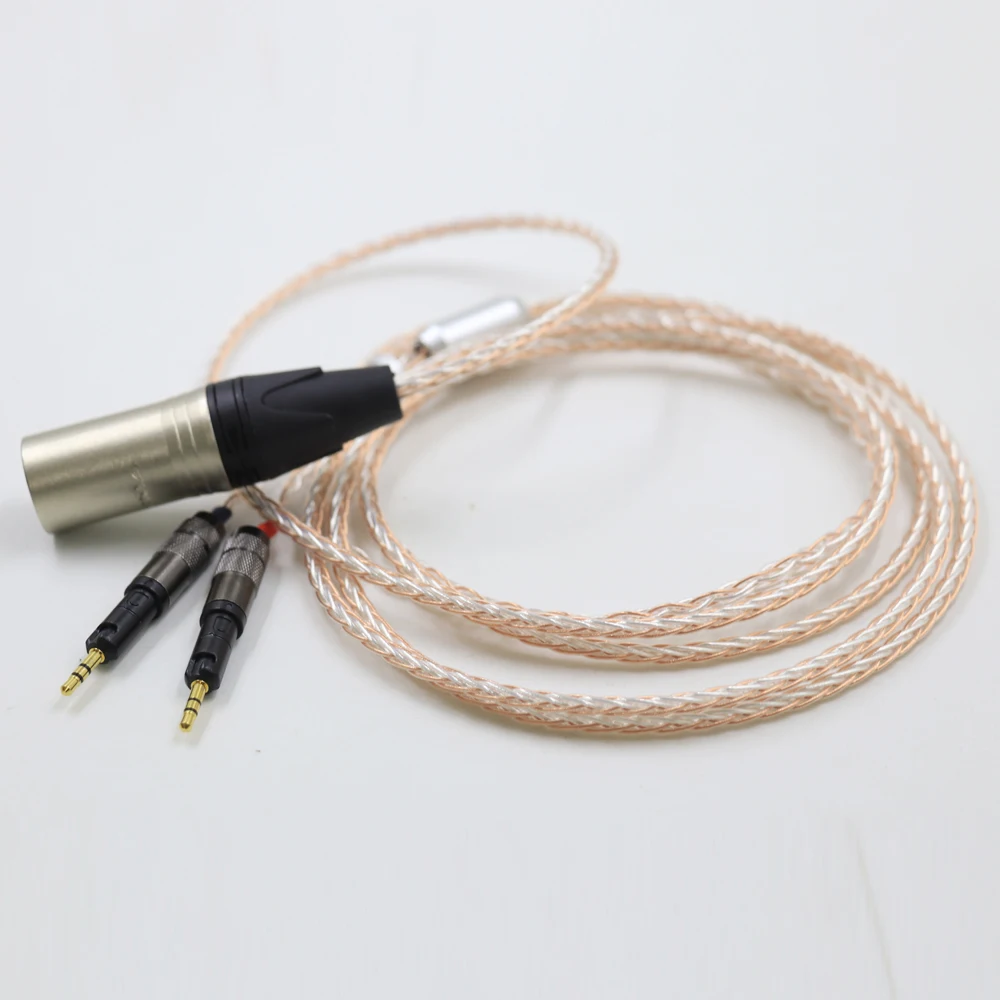 スペアパーツヘッドフォンケーブル,シルバーと銅のシングルクリスタル,Technica ATH-R70X r70x r70x5のアップグレード交換コード,イヤホン