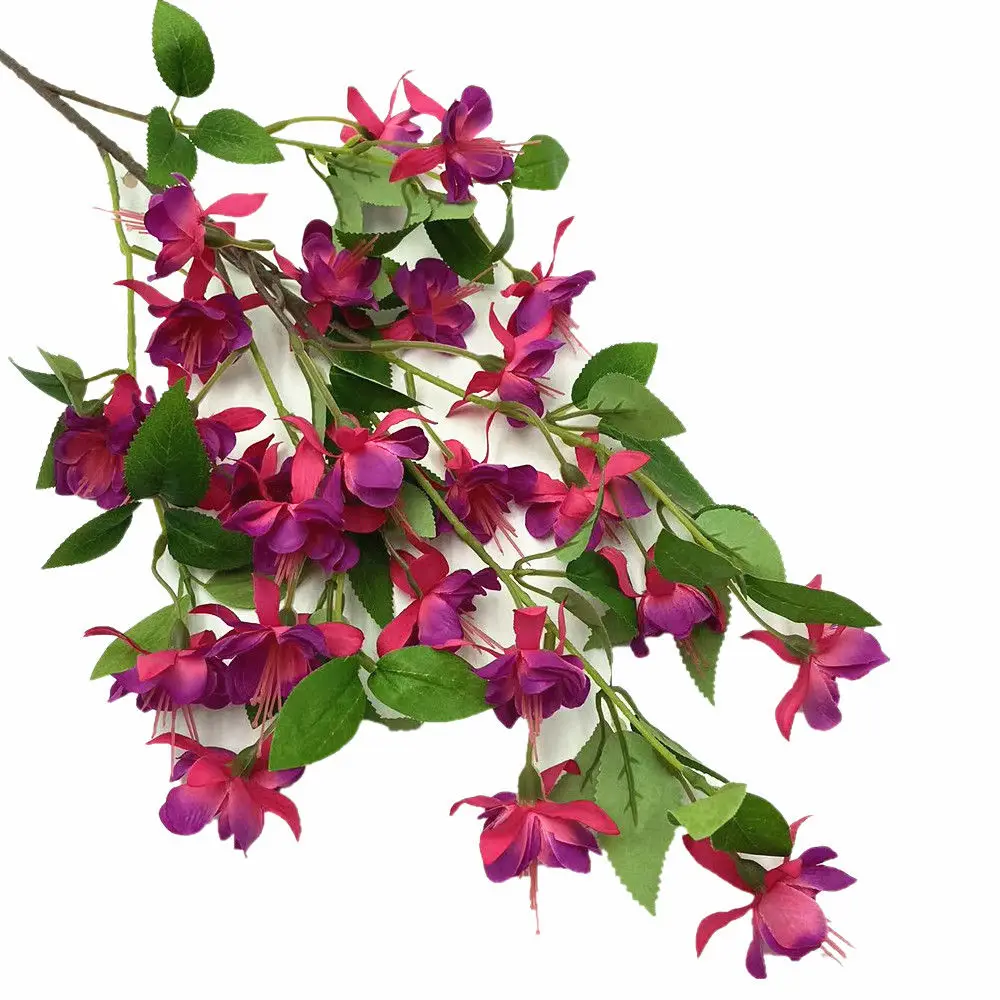 One Silk Forsythia Viridissima Lindl Flower with Long Stem Artificial Plant Golden Bell Tree Branch