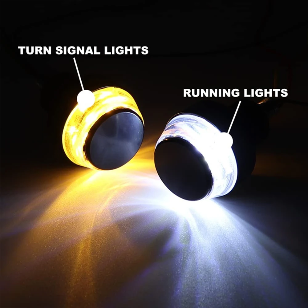 2 PCs 12 V 22mm LED Weight Bump Lights Daytime Running Lights with Turn Signals for Motorcycle Turn Signal for Handlebar