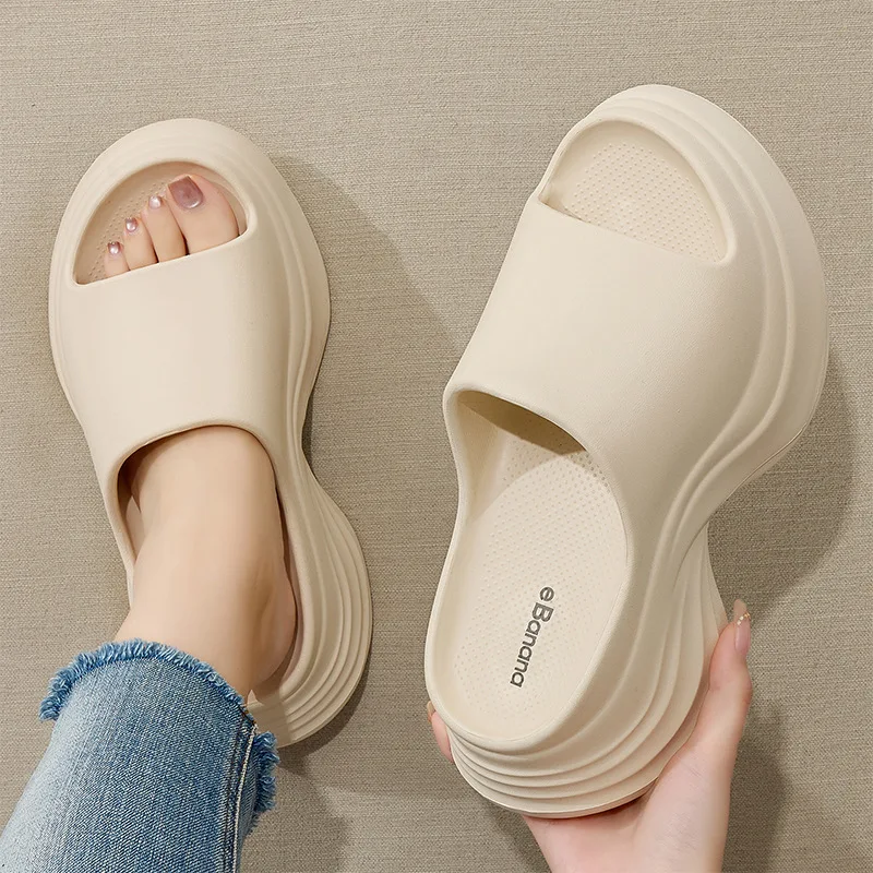 

Женские летние тапочки на толстой подошве, повседневные, с поддержкой свода стопы, нескользящие, для дома, из ЭВА, оптом