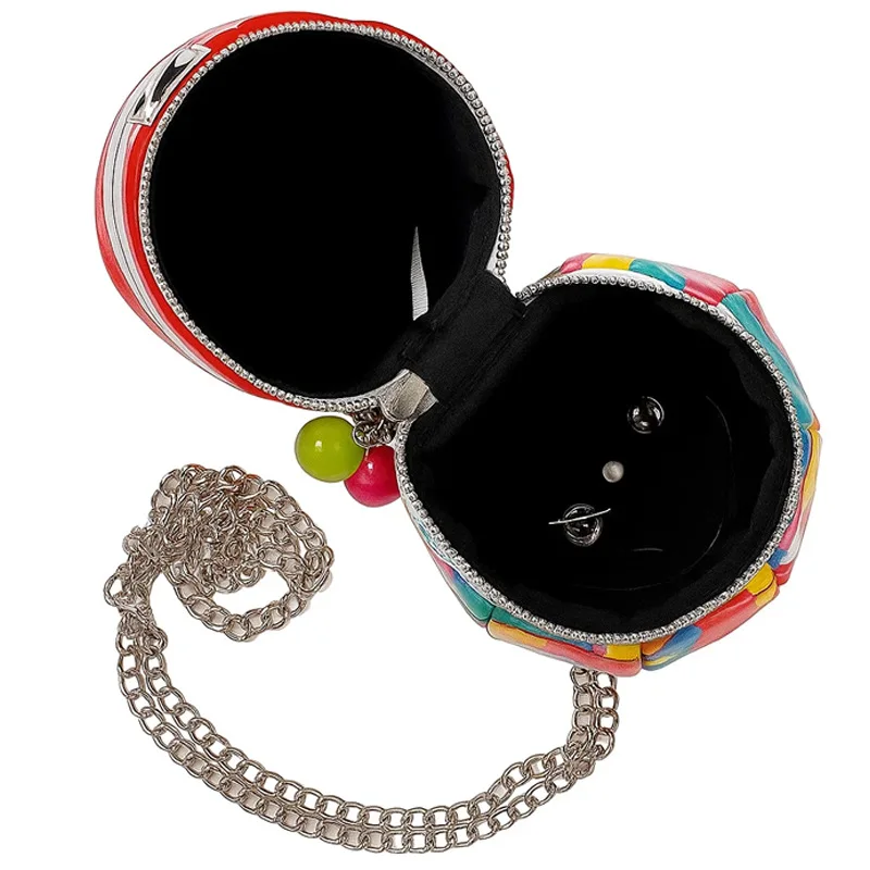 Fashion Luxury Designer Bags Red Hot Air Balloon Shape Handbag Party Clutch Bag for Women Purses Shoulder Chain Bag Pu Leather view 5