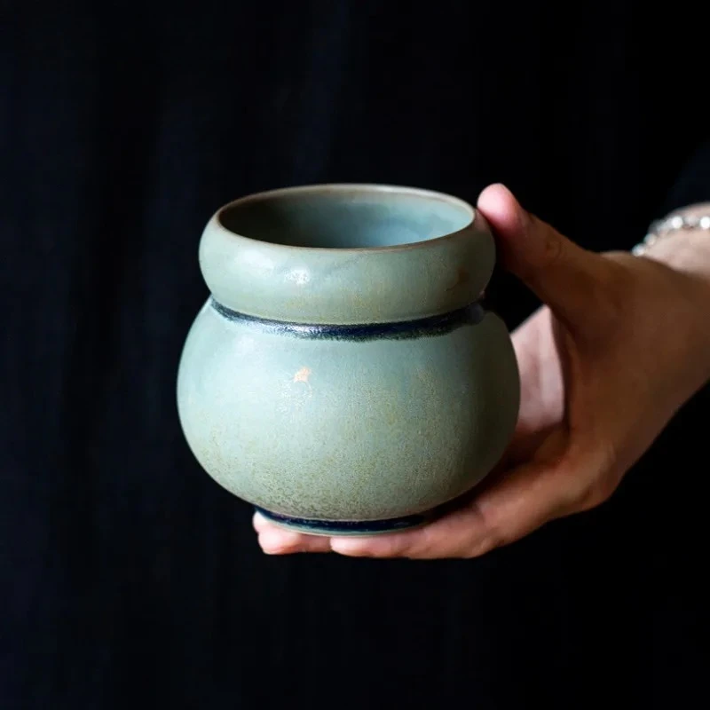 

350 мл грубая керамика, печь Fambe Gourd Jianshui Zen, чайная чашка, мыть чайную пыль, цилиндр, бочка, бытовые принадлежности Chaxi, украшения, подарок