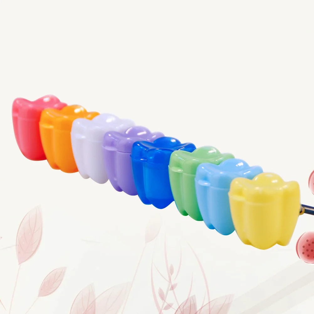 

7Pcs Teeth Box Tooth Shape Container for Kids Childhood Memories Sturdy Storage Mixed Color Teeth Box