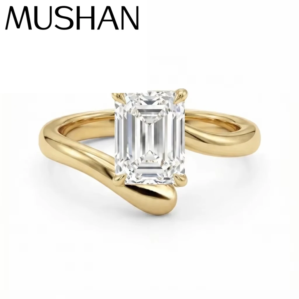 

MUSHAN Custom Jewelry 925 Sterling Silver Ring Moissanite D Color VVS Fine Fashion 925 Sterling Silver Rings Diamond Accessories