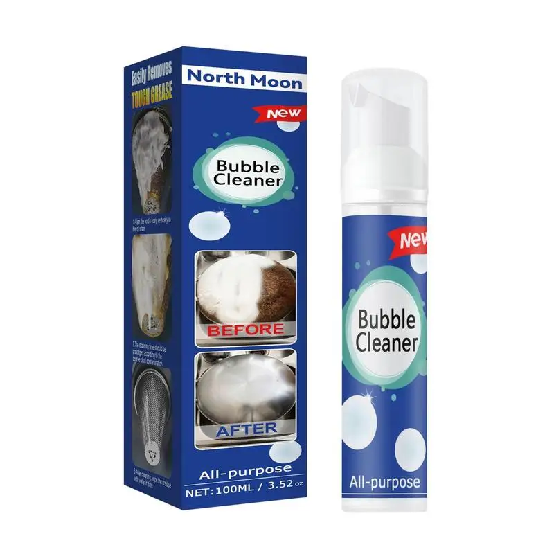 Nettoyant mousse multifonction pour graisse de cuisine, spray à bulles tout usage, sans cheville, 100ml