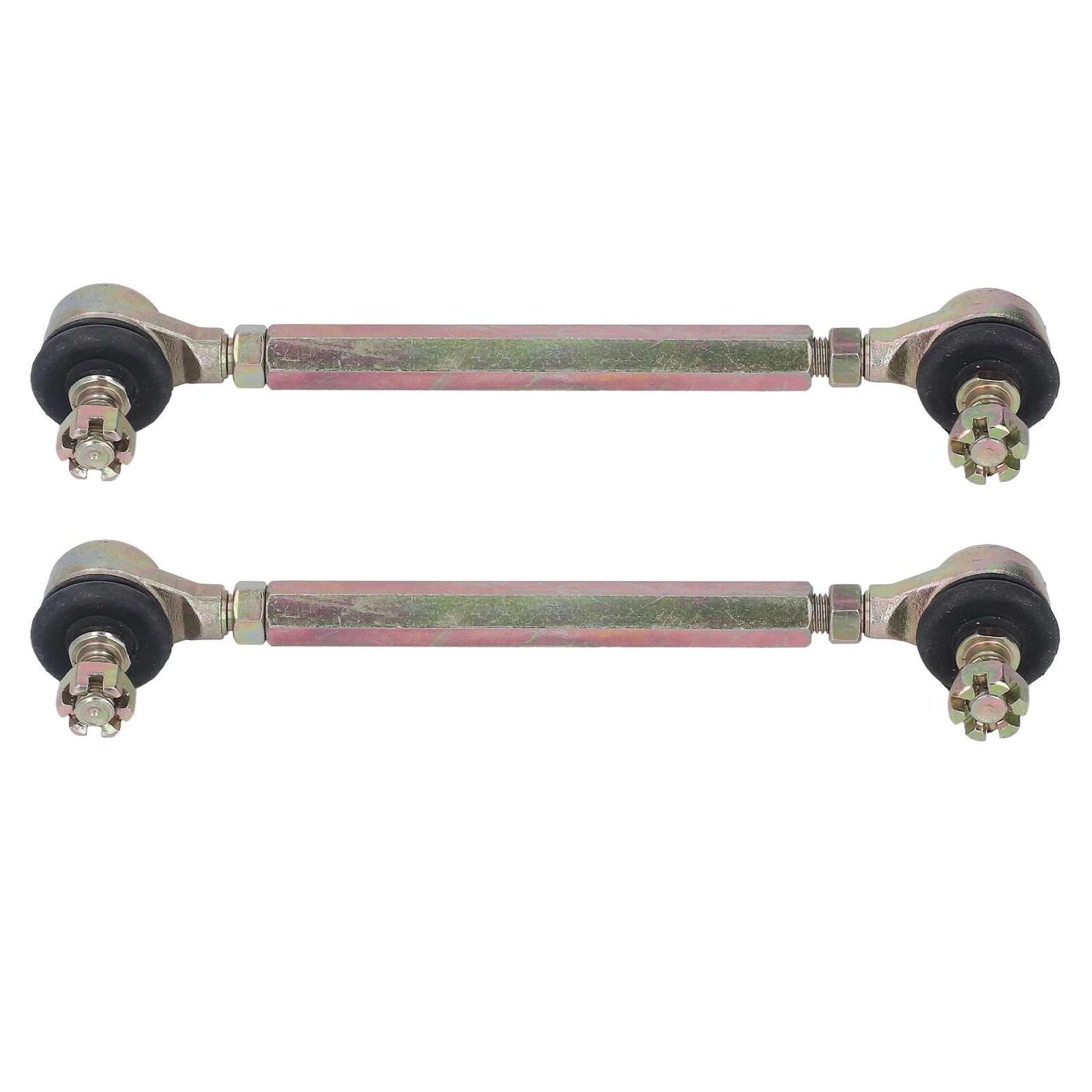 2 Pcs Tie Rod Ball Joint M10 10mm Thread Steel Alloy Sway Bar End Set for 50cc 70cc 90cc 110cc 125cc 150cc 200cc 250cc ATV Four
