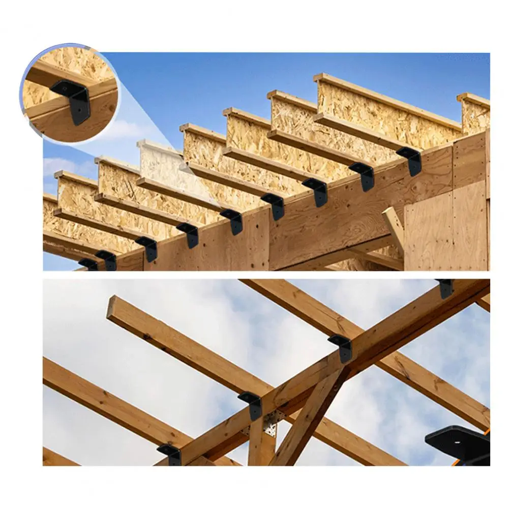 Home Renovation Tasks 12 Sets Rafter Clips with Screws 2-inch Rust-resistant Joist Fasteners Durable Hardware for Diy Projects