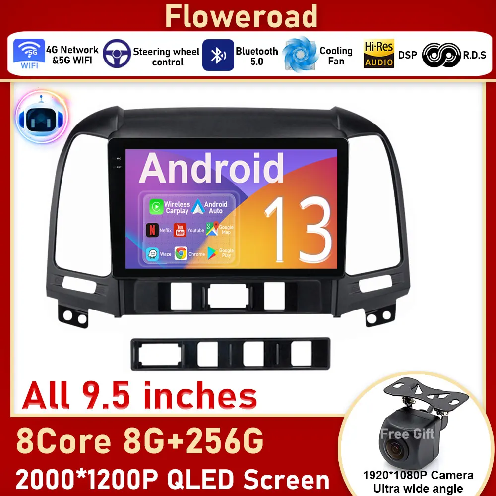 

2K Carplay For Hyundai Santa Fe 2 2006 - 2012 Car Radio Multimedia Video Player Navigation GPS Android No 2din 2 din Autoradio