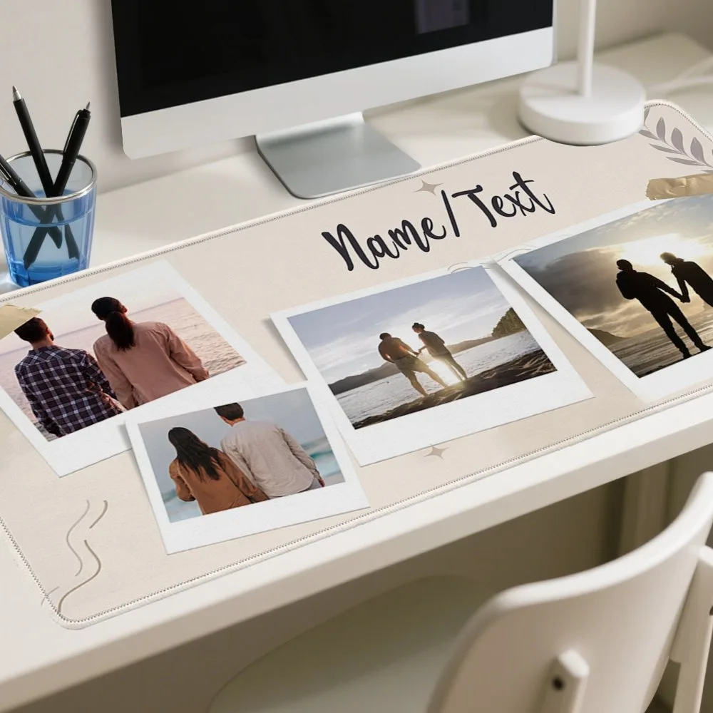 Birthday Christmas Personalized Custom Photo Text Mouse Pad, Stylish Accessory For Home Office Decor