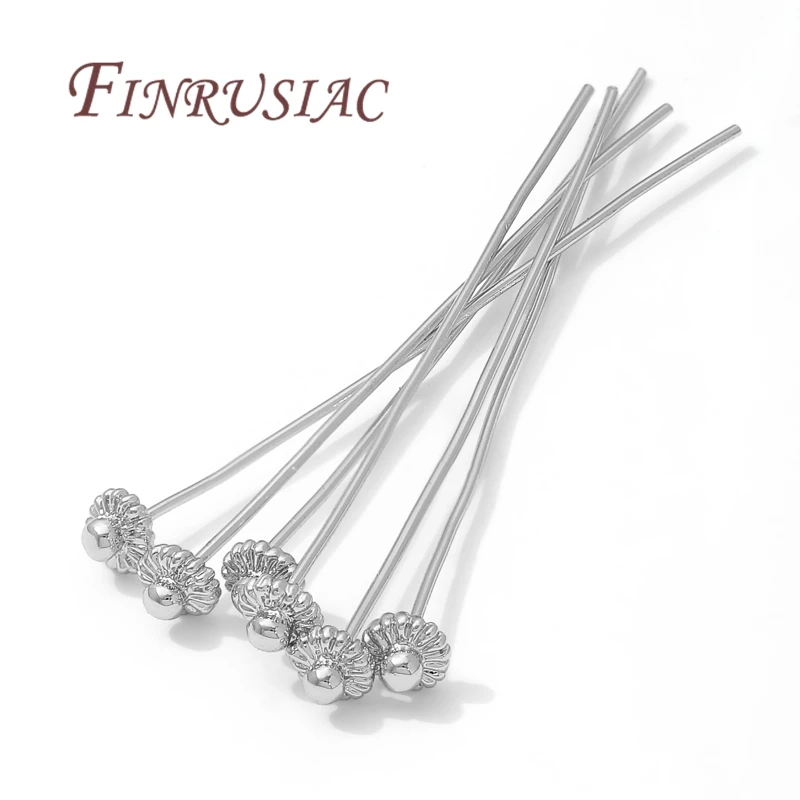 10/20Pcs/Lot 18K Gold-plated Pins For Jewelry Making Supplies,Brass Flowers Pins For Earrings Accessories,DIY Jewelry Findings view 2