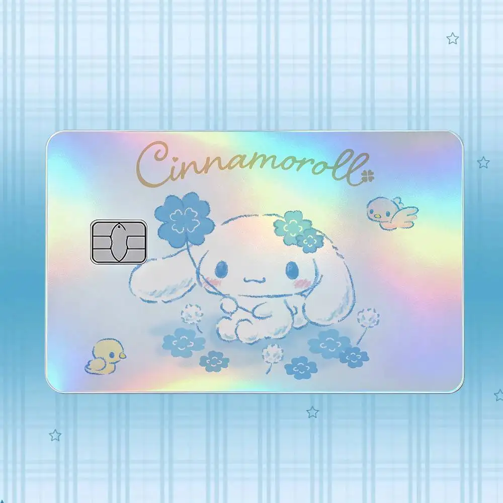 C-Cinnamoroll Laser-Holografischer Karten-Skin-Aufkleber für Kredit- und Debitkarten – 4 Stück/Set, wasserfester, kratzfester Schutz – Detail 18