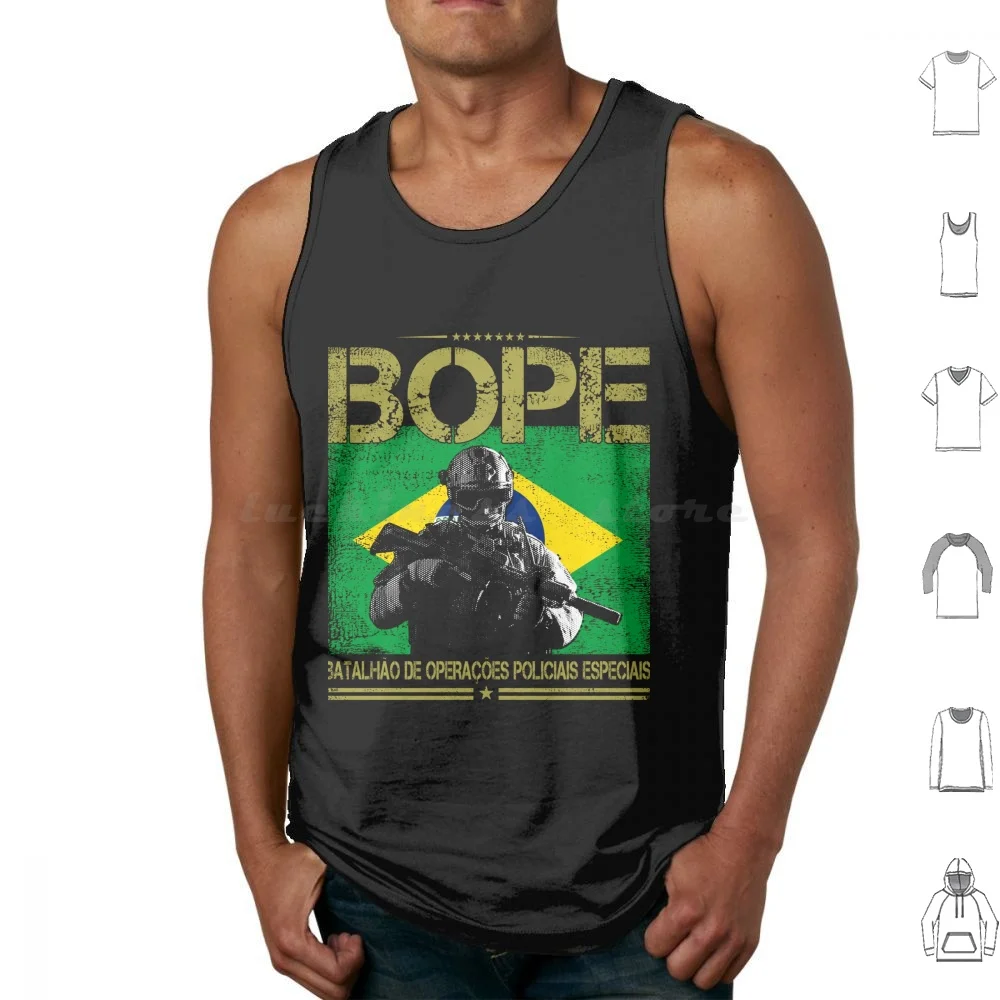 Bope Brazil Police Special Forces Tank Tops Print Cotton Bope Battalion Of Special Operations Brazil Special Forces Special