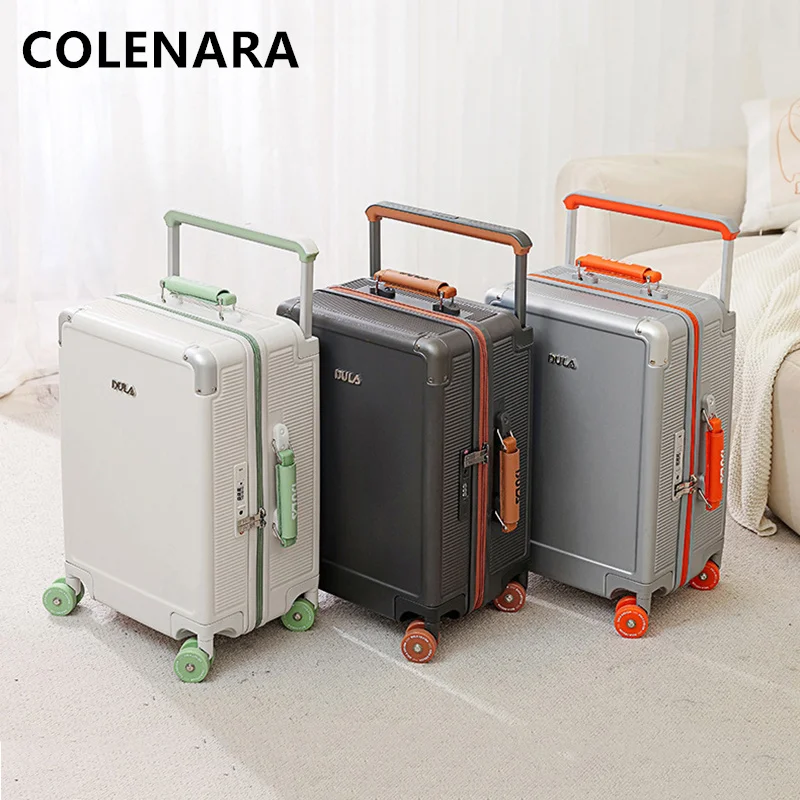 COLENARA Suitcase on Wheels PC Boarding Box Large Capacity Trolley Case Men's 20