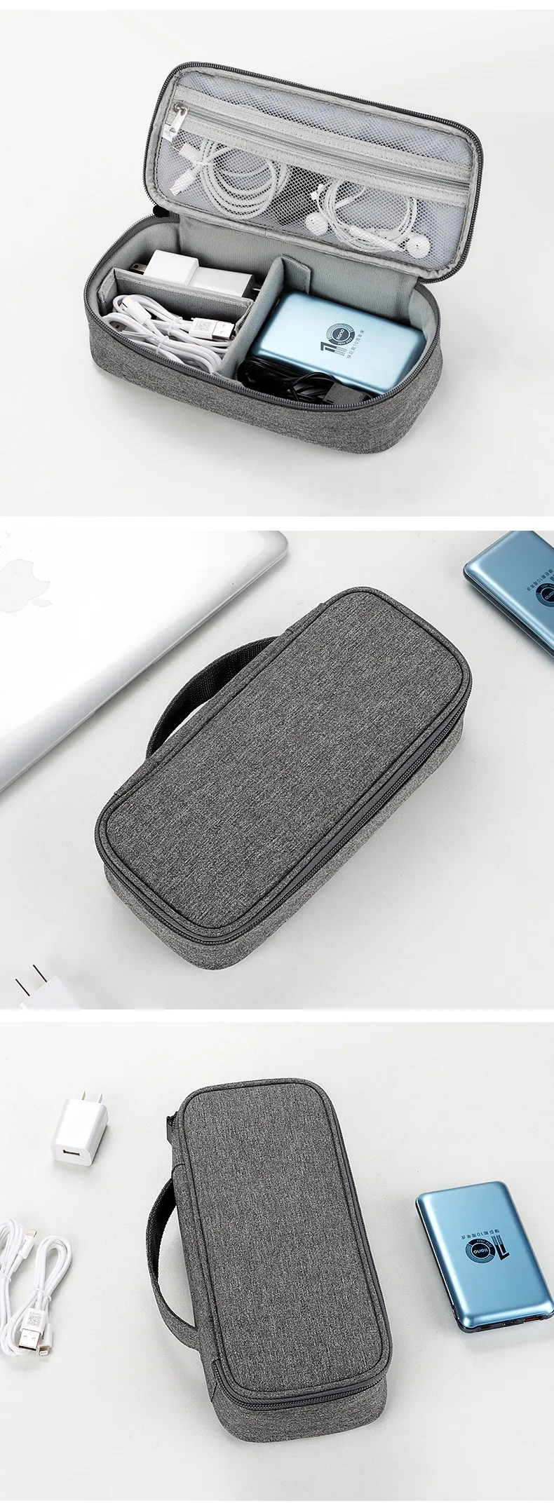 Aufbewahrungstasche für digitales Zubehör, große Kapazität, Kabel-Organizer-Tasche für Telefon, Powerbank, USB – Detail 11