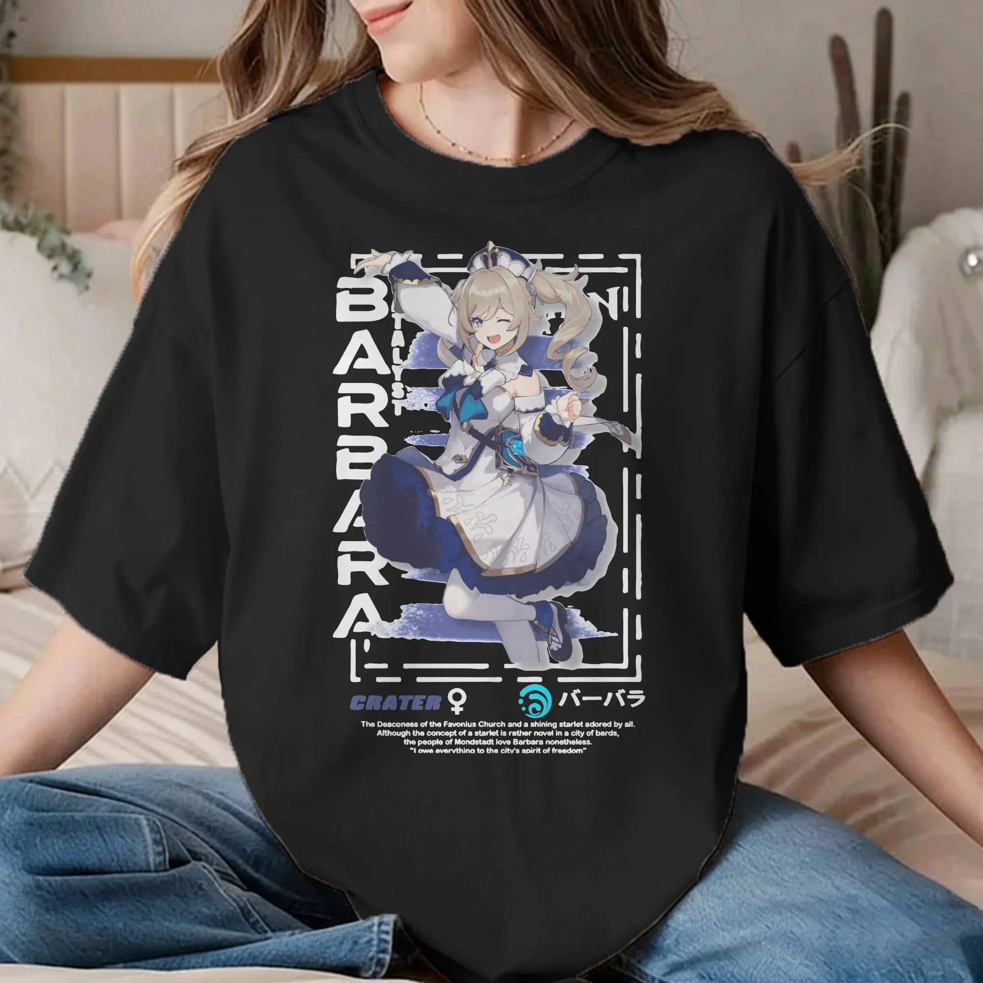 Funny Genshin Impact Barbara T-Shirt for Men Women Crewneck Pure Cotton T Shirt  Short Sleeve Tees Classic Clothes