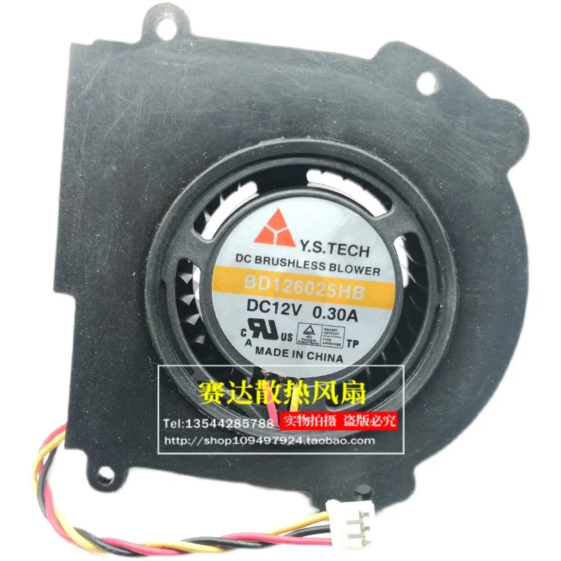 

NEW Y.S.Tech 6025 12V 0.3A BD126025HB ball bearing turbo blower Cooling Fan 60*60*25mm