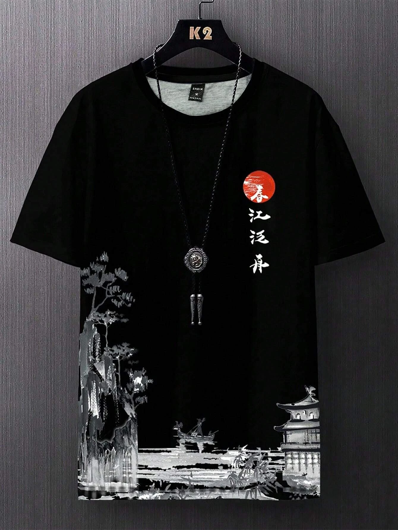 

Men Landscape Print Tee Summer Casual Breathable Oversized Shirt Unisex New In Tops Tees Y2k Ladies Clothes Men's Clothing Tees