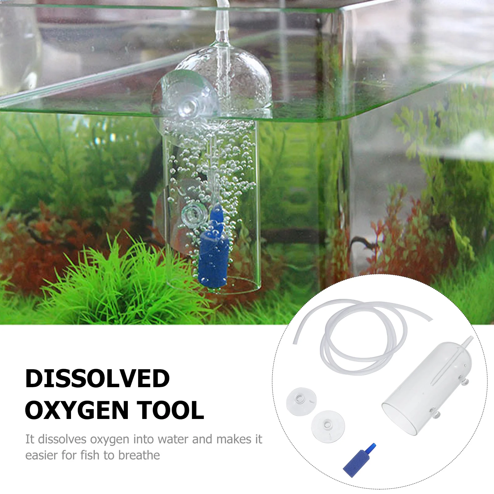 

1Pcs Professional Dissolved Oxygen Device Aquarium Transparent Tool Prevents Water Spray Enhances Fish Breathing Safe for Shrimp